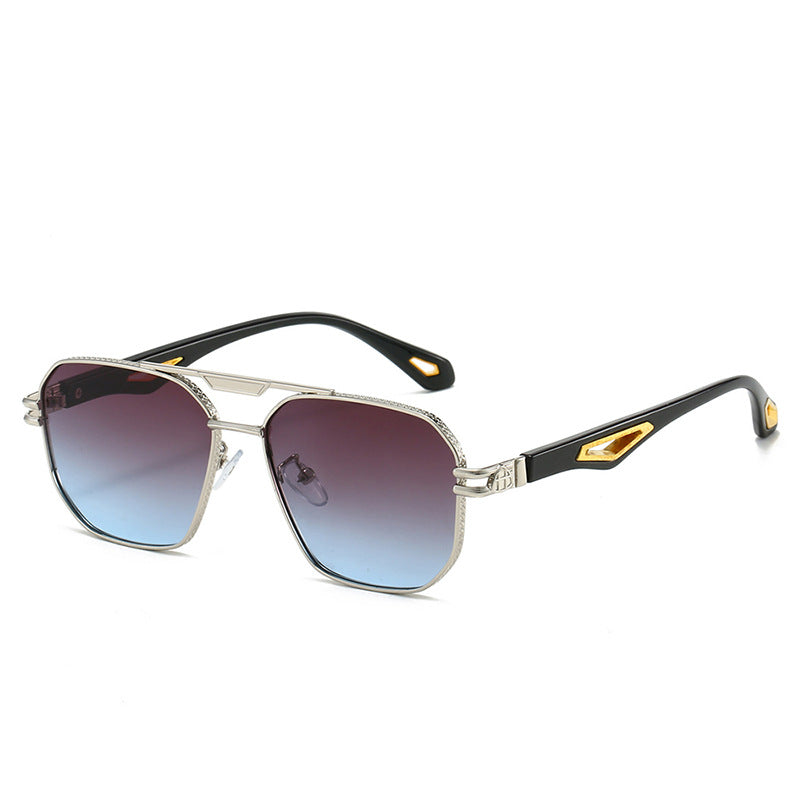 Men's Double Beam Box Hollow Sunglasses