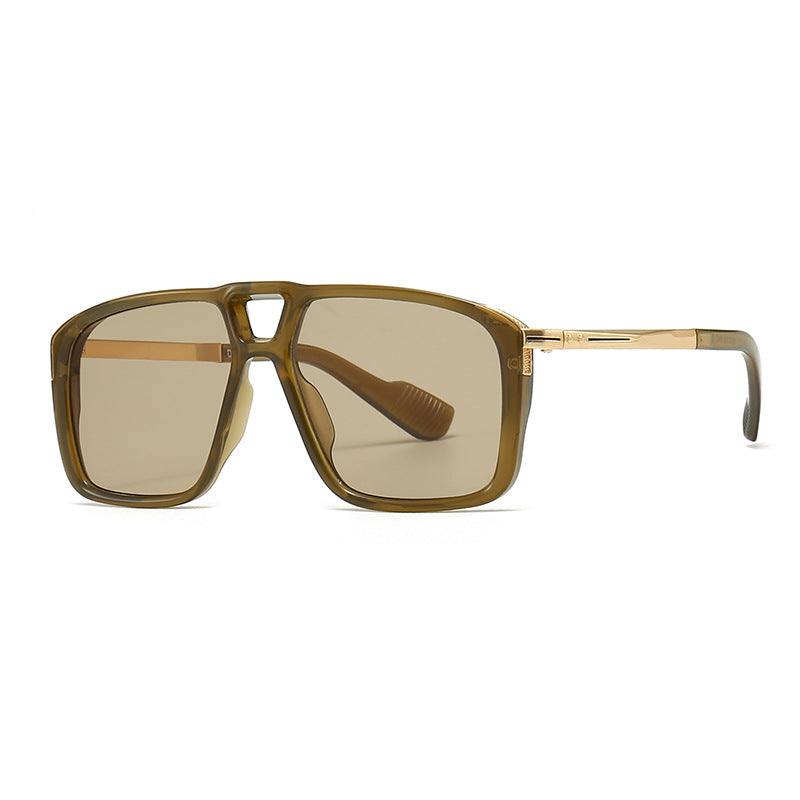 Men's Retro Double Square Frame Sunglasses