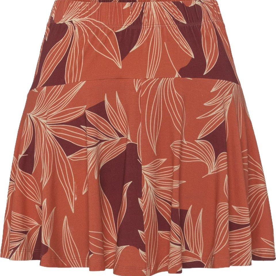 Plus Size Women’s A-Line Short Skirt – High Waist Orange Polyester Casual Mini Skirt