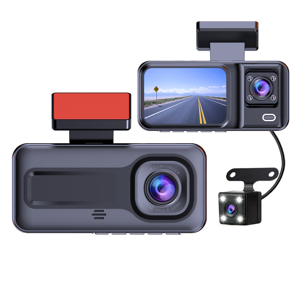3-Lens Dash Cam – 1080P HD Night Vision Car DVR Recorder