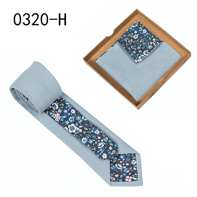 Men's Cotton Floral Tie & Pocket Square Set