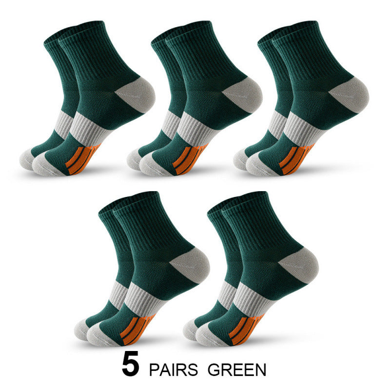 Men's Middle Tube Color Matching Basketball Socks
