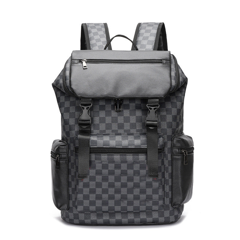 Korean Casual Checkered Printed Large Capacity Backpack