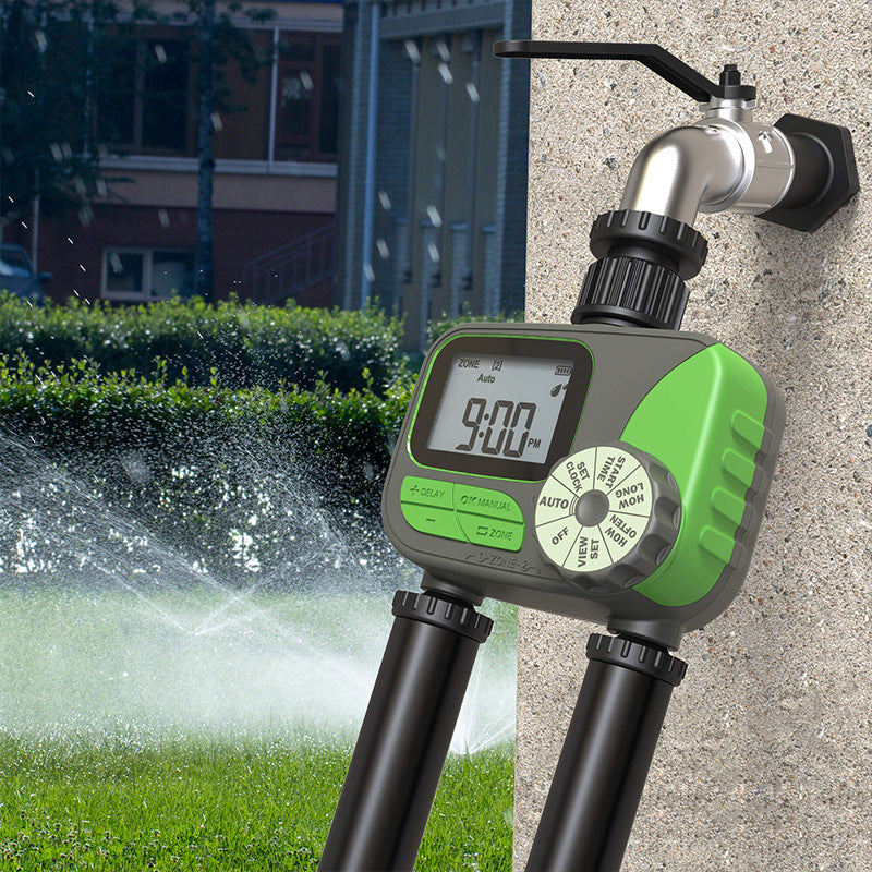 Garden Irrigation Double Valve Automatic Controller Intelligent Watering Flowers