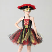 Girls Pirates of the Caribbean Costume – Sequin Gauze Halloween Party Dress-Up Outfit