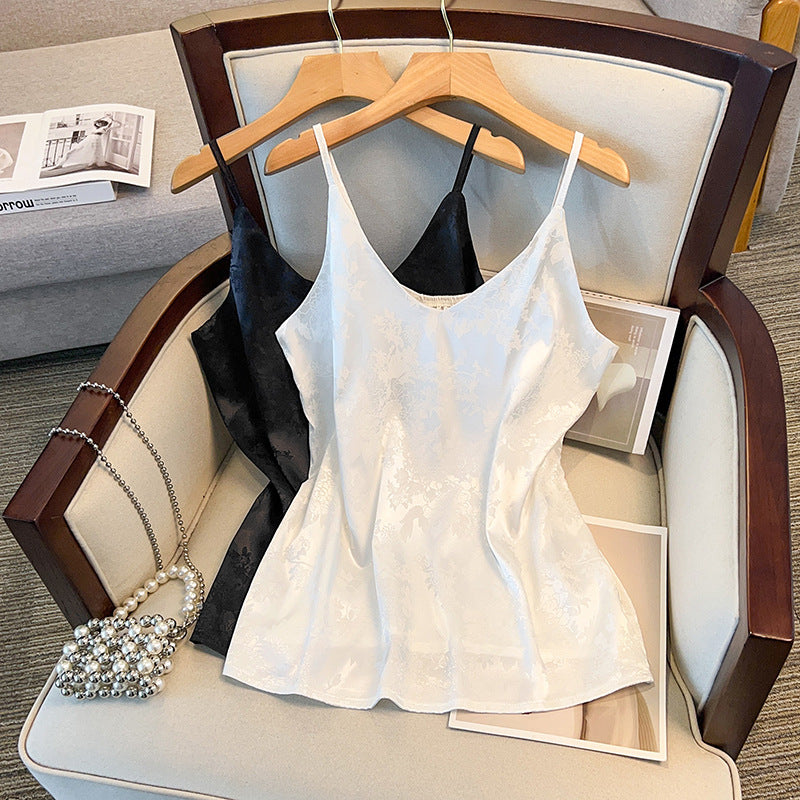 Women's Silk Satin Tank Top Floral Print Relaxed
