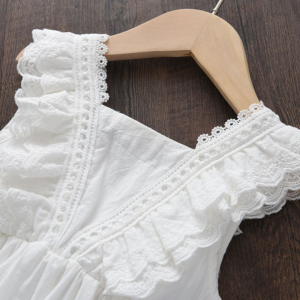 Korean Girls Lace White Fashion Special Dress