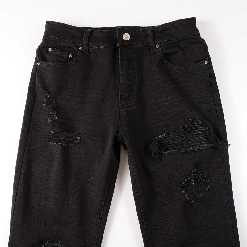 Men’s Ripped Street Jeans – High Street Fashion Brand Denim Pants