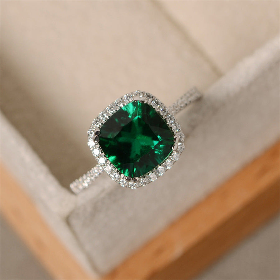 Emerald Cut Women's Alloy Ring Engagement Slim Fit Chic