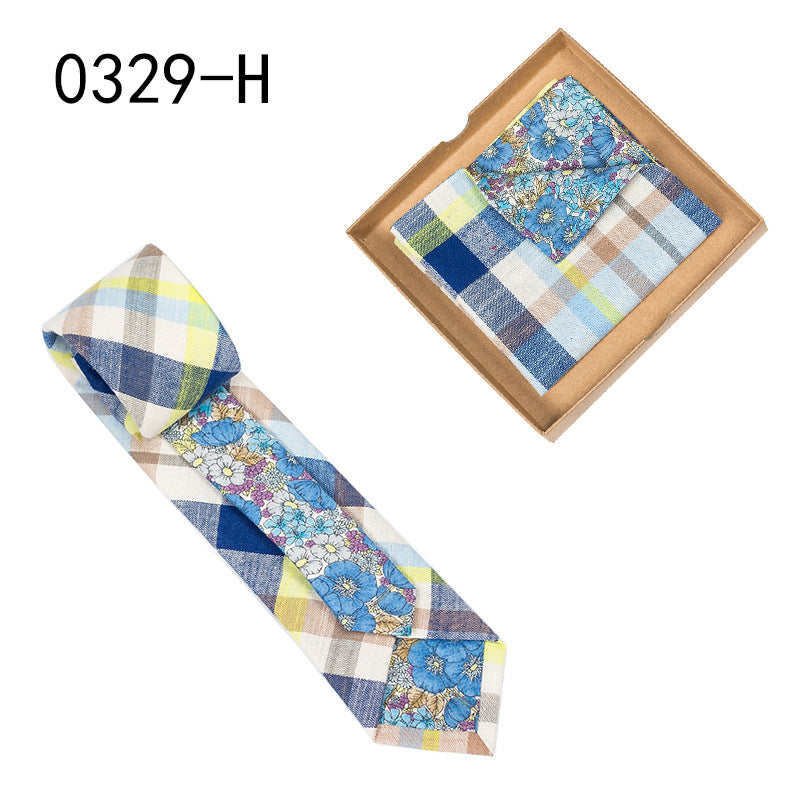 Men's Cotton Floral Tie & Pocket Square Set