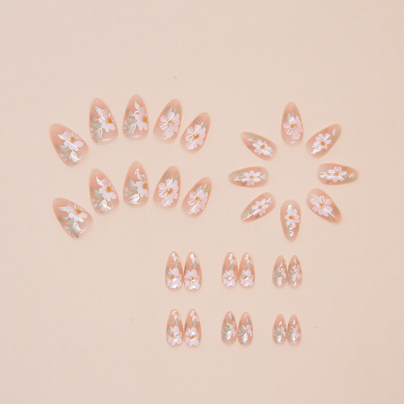 Nail Wear Nail Flower Nail Patch Short Almond