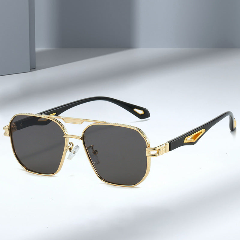 Men's Double Beam Box Hollow Sunglasses