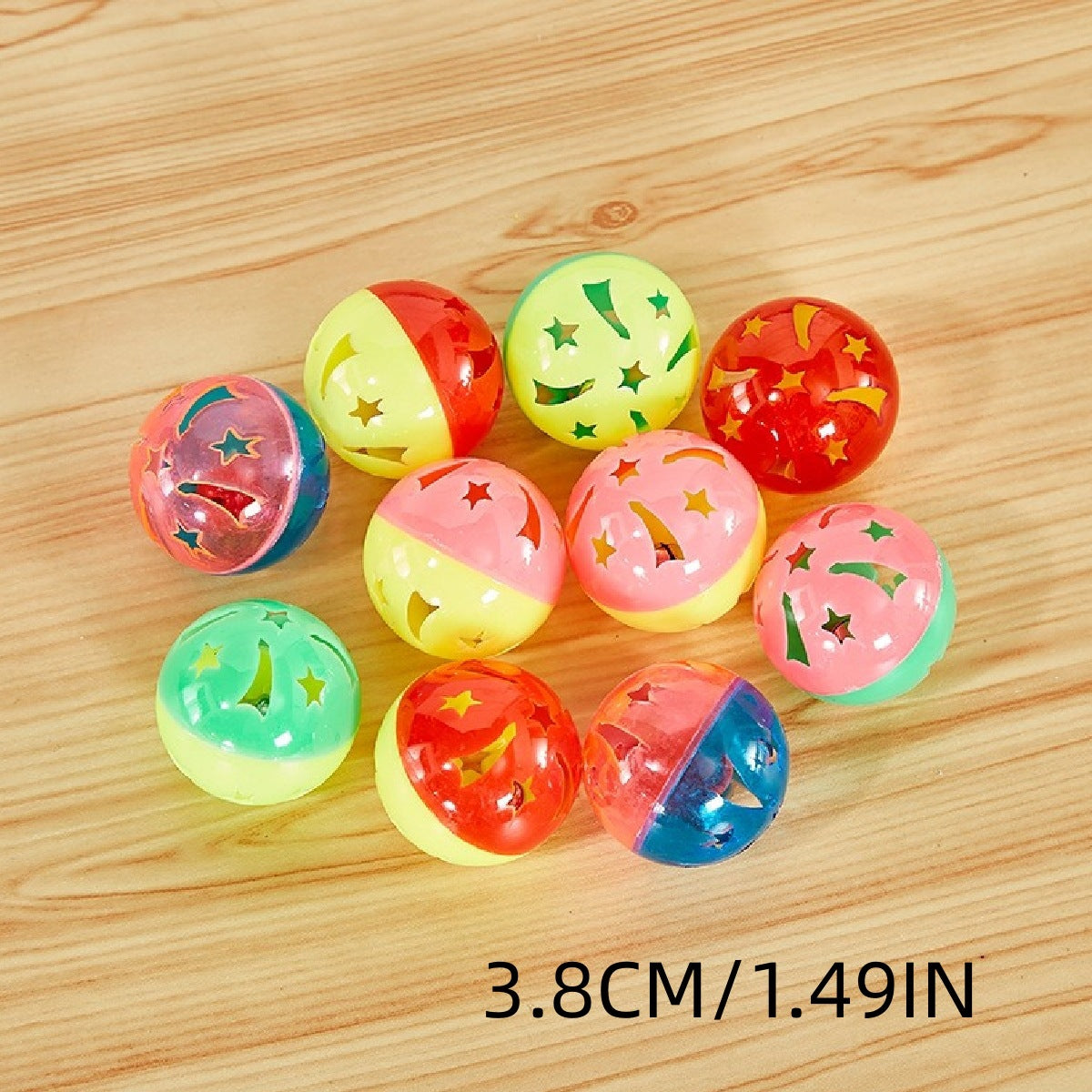 Colored Plastic Bell Mesh Hollow Sound Cat Teasing Ball