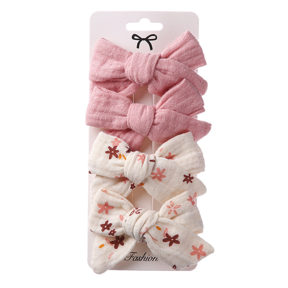 Children's Hair Accessories Cute Bow Cloth Hairpin