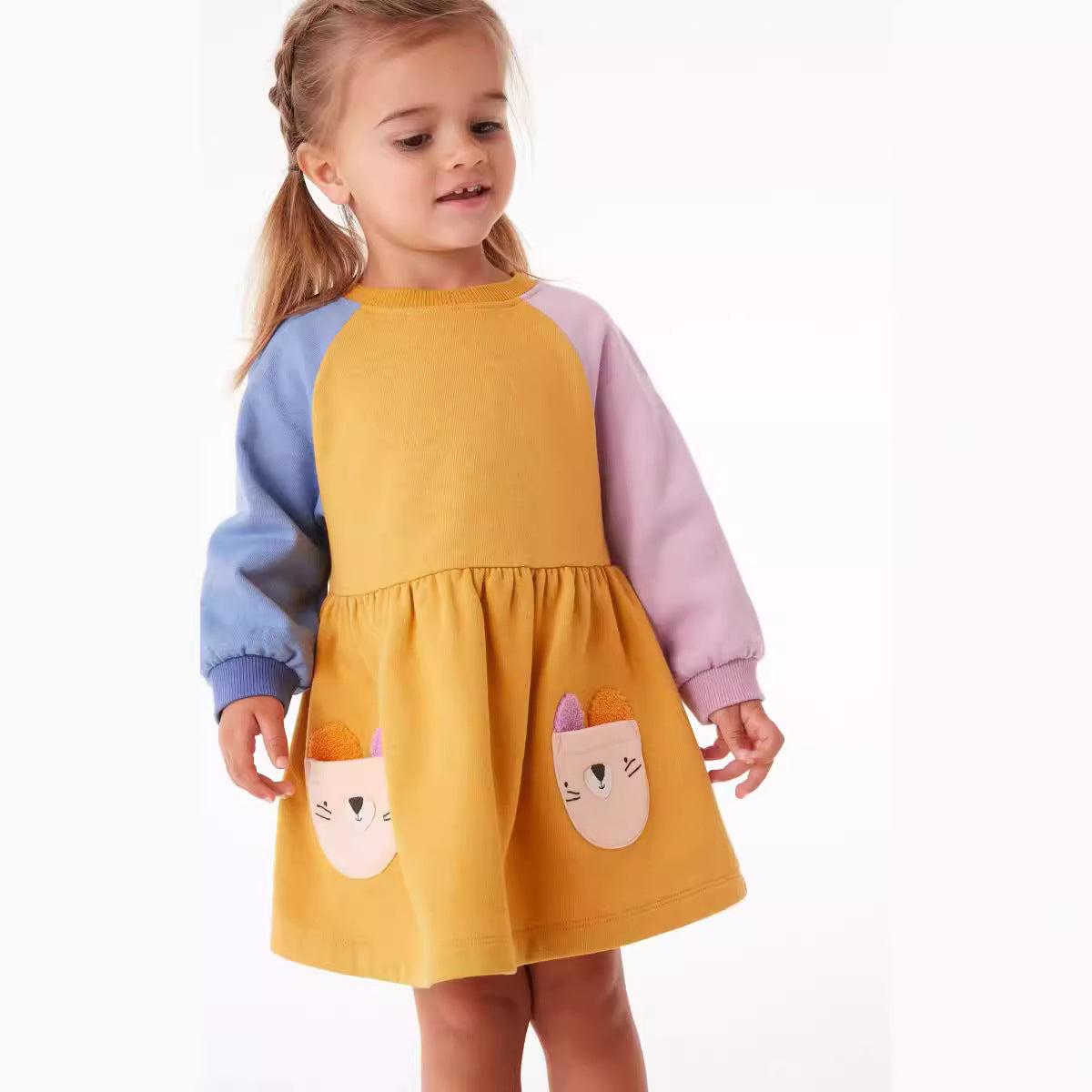 Girls Cartoon Printing European And American Style Dress