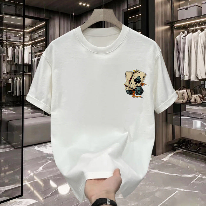 Heavy Cotton Printed Men's Short-sleeved T-shirt