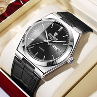 Black Leather White Black