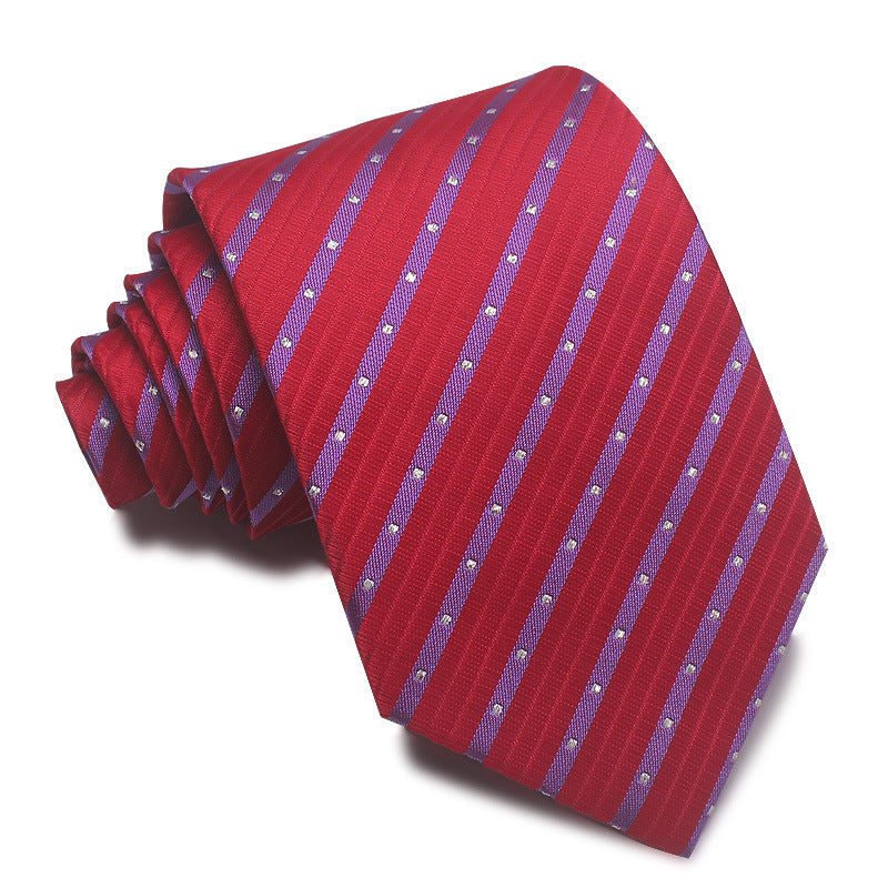Men's 8cm Striped Polyester Jacquard Tie – Formal