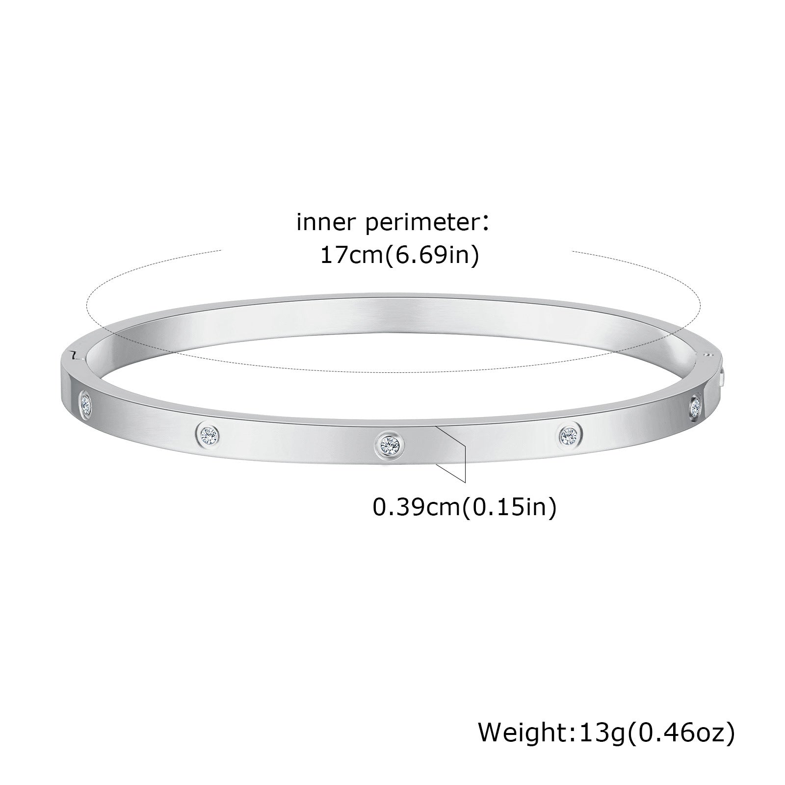 Stainless Steel Glossy Bracelet With Drill