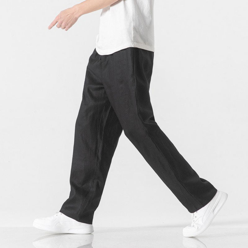 Men’s Casual Ultra-Thin Loose Baggy Straight Pants