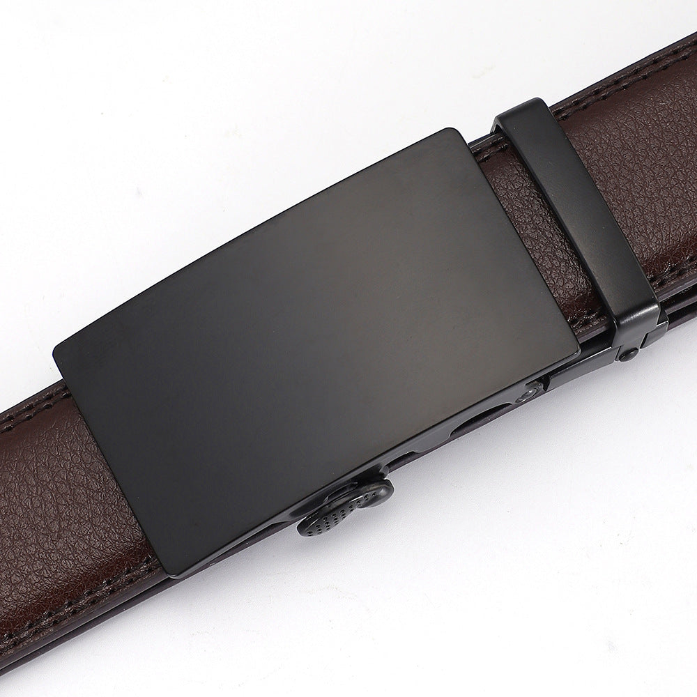 Men's Cowhide Belt with Automatic Buckle