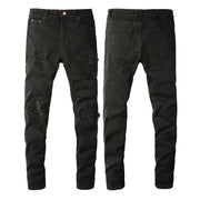 Men’s Ripped Street Jeans – High Street Fashion Brand Denim Pants