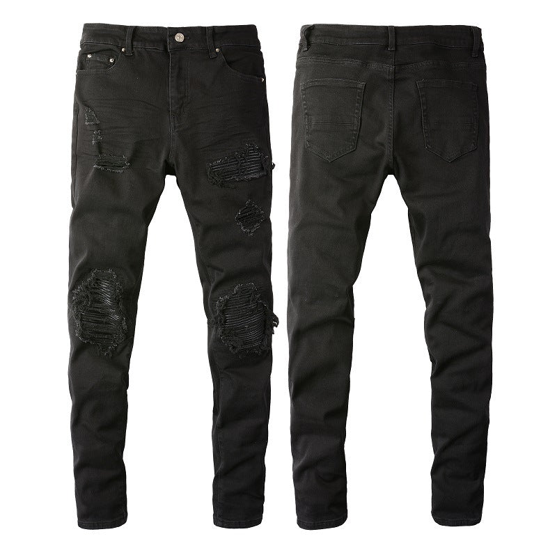 Men’s Ripped Street Jeans – High Street Fashion Brand Denim Pants