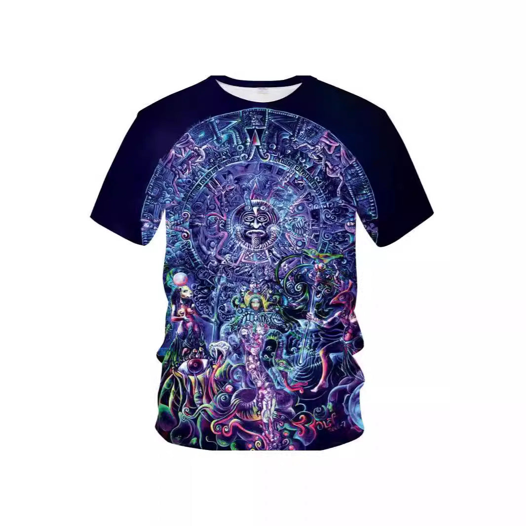 Men's Mexican Maya Realistic Pattern Short Sleeve