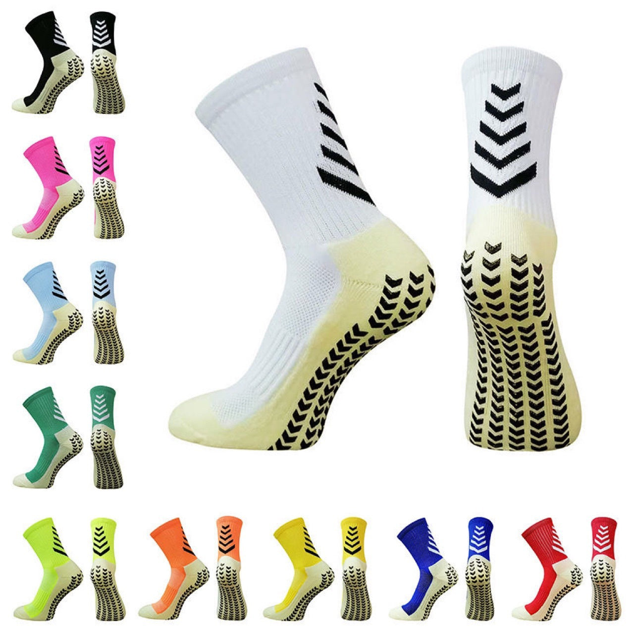 Men's Thickened Mid-Calf Running Socks with Non-Slip Silicone