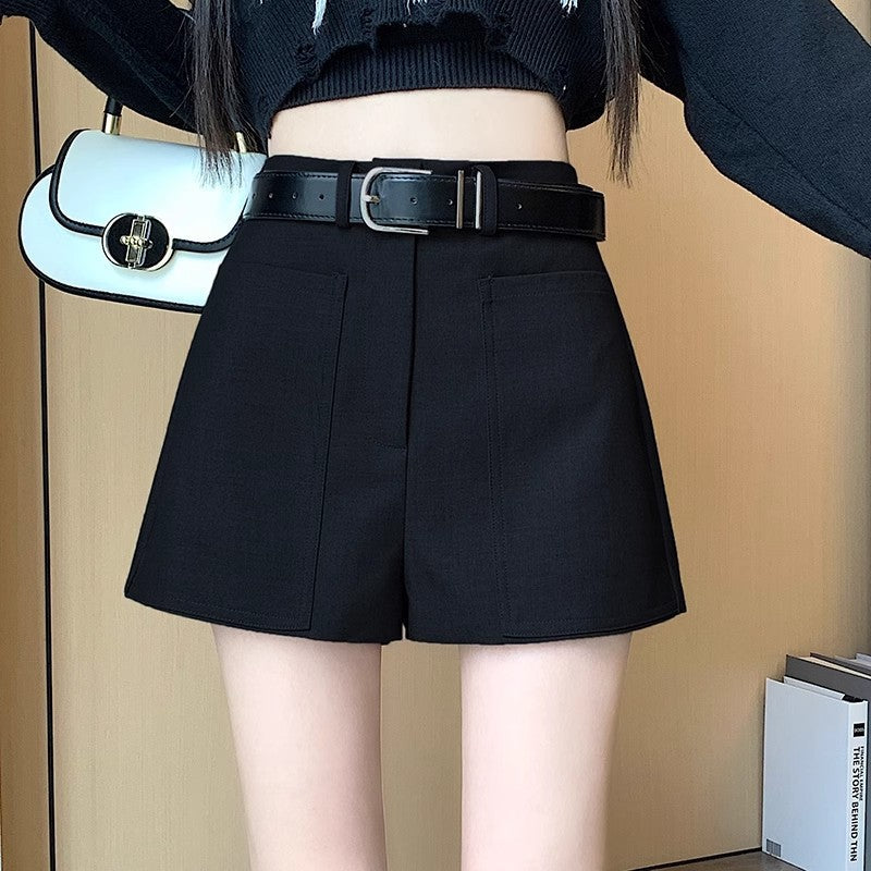 Women’s High-Waist Suit Shorts/Culottes – Summer Gray, Tailored Fit