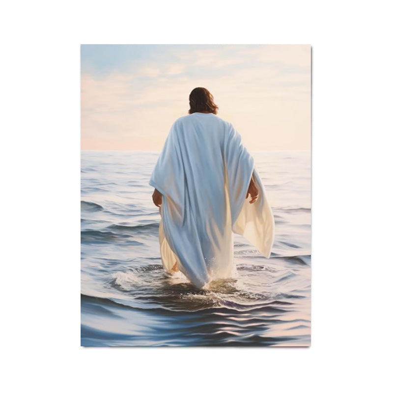 Print Painting Core Jesus Canvas Painting On The Beach