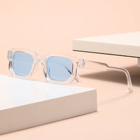 Transparent Frame Blue Lens