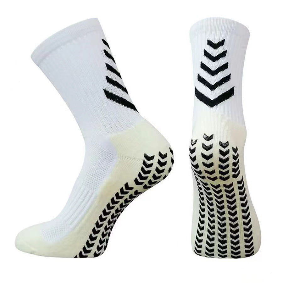 Men's Thickened Mid-Calf Running Socks with Non-Slip Silicone