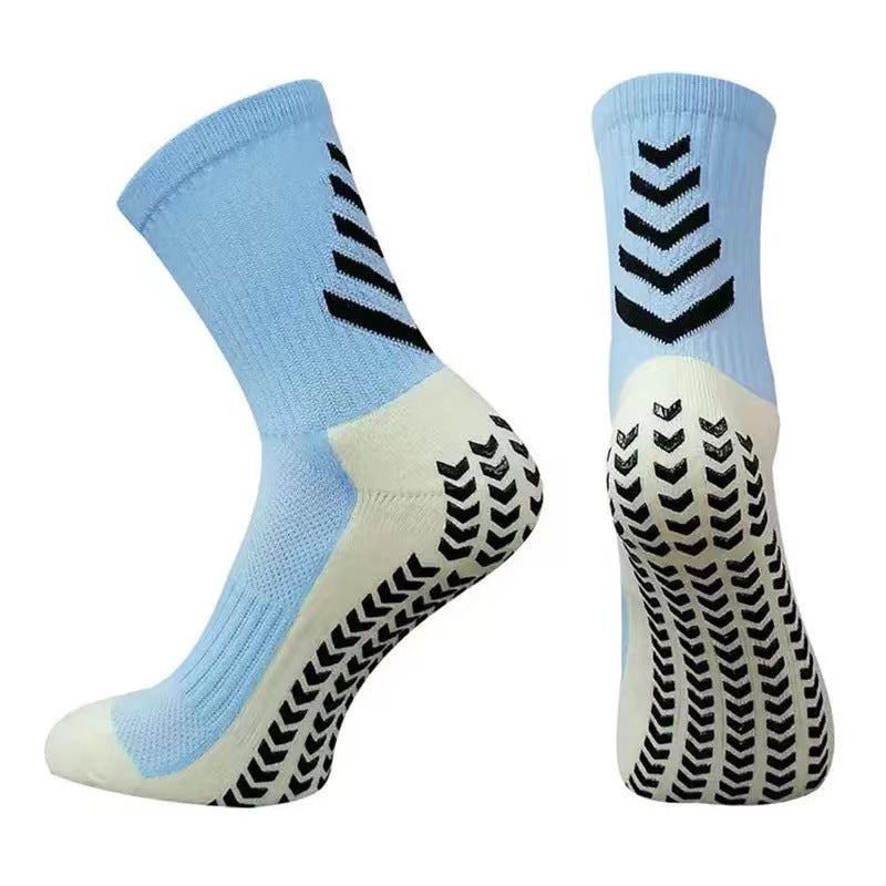 Men's Thickened Mid-Calf Running Socks with Non-Slip Silicone