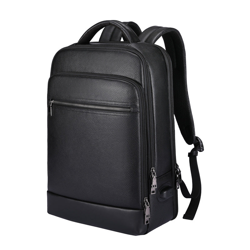 Leather Men's Business Computer Backpack
