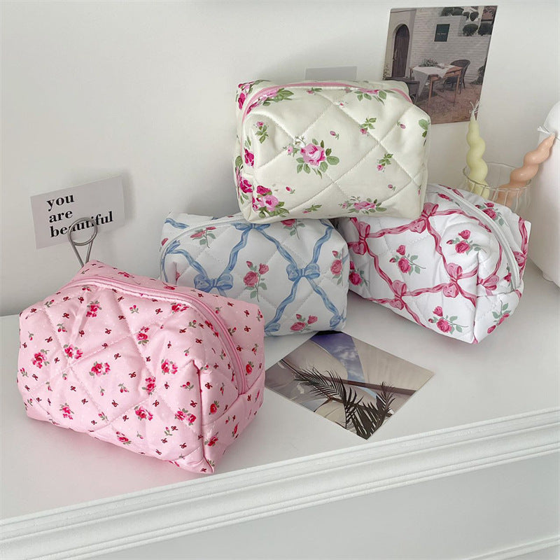 Floral Travel Makeup Bag – Multifunctional Large Capacity Cosmetic Organizer