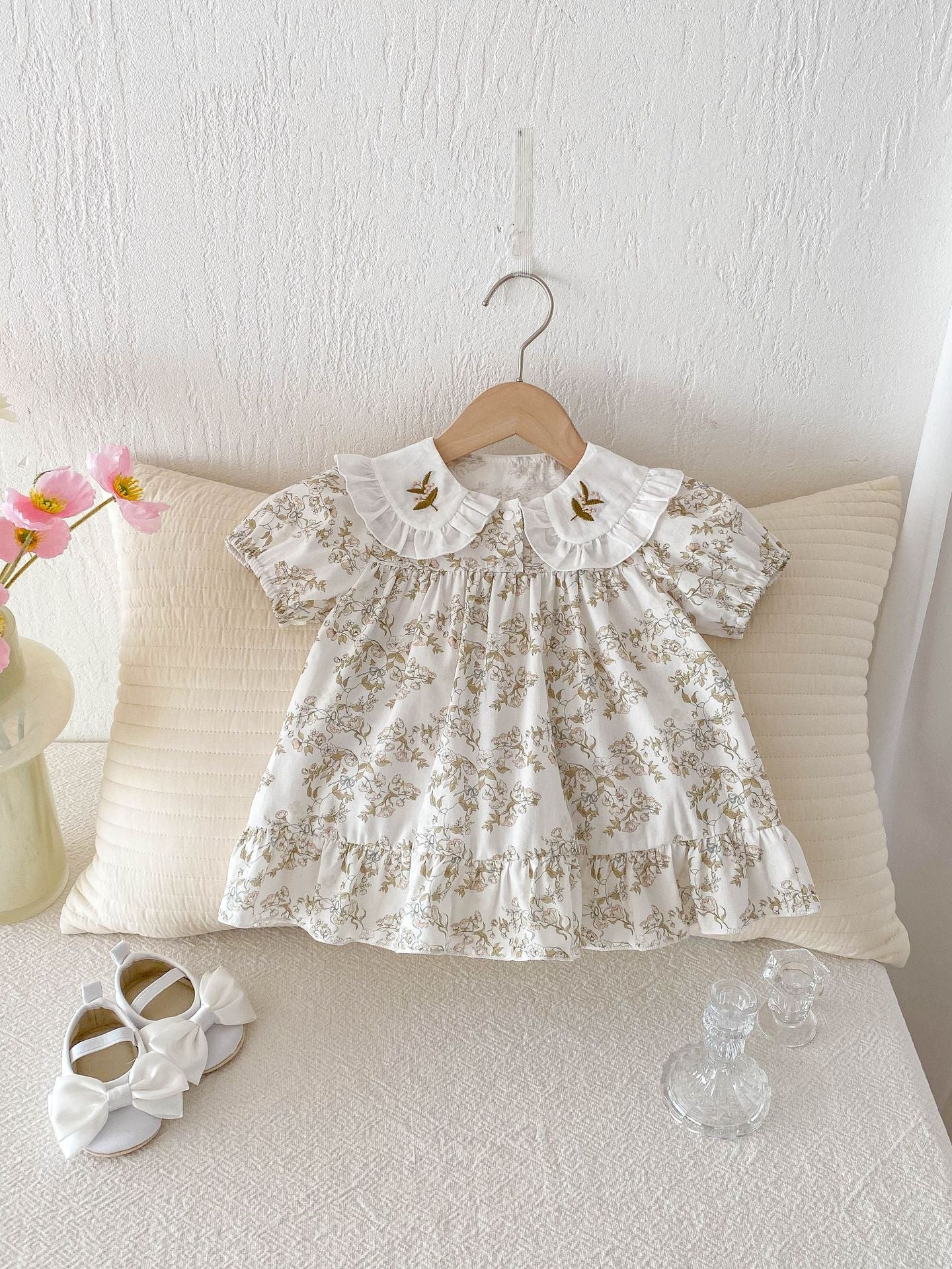 Floral Newborn Outing Dress – Baby Girl Party Dress Outfit