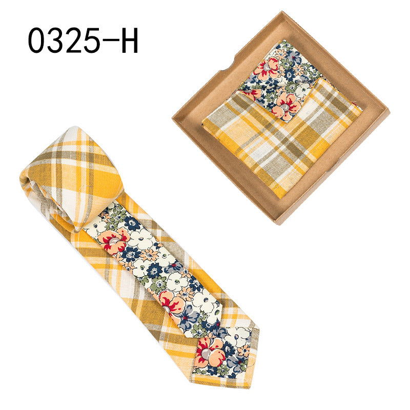 Men's Cotton Floral Tie & Pocket Square Set