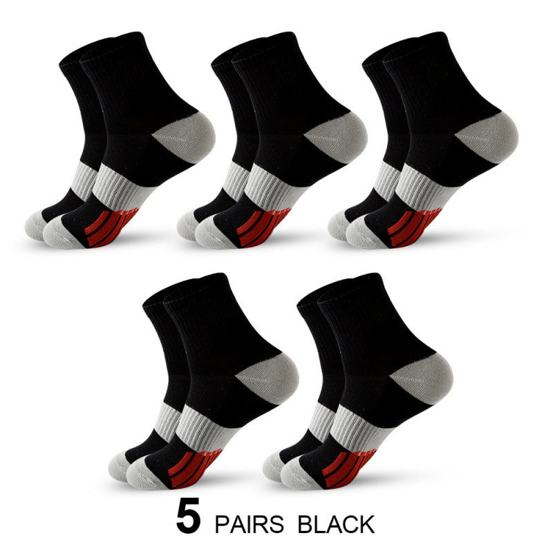 Men's Middle Tube Color Matching Basketball Socks