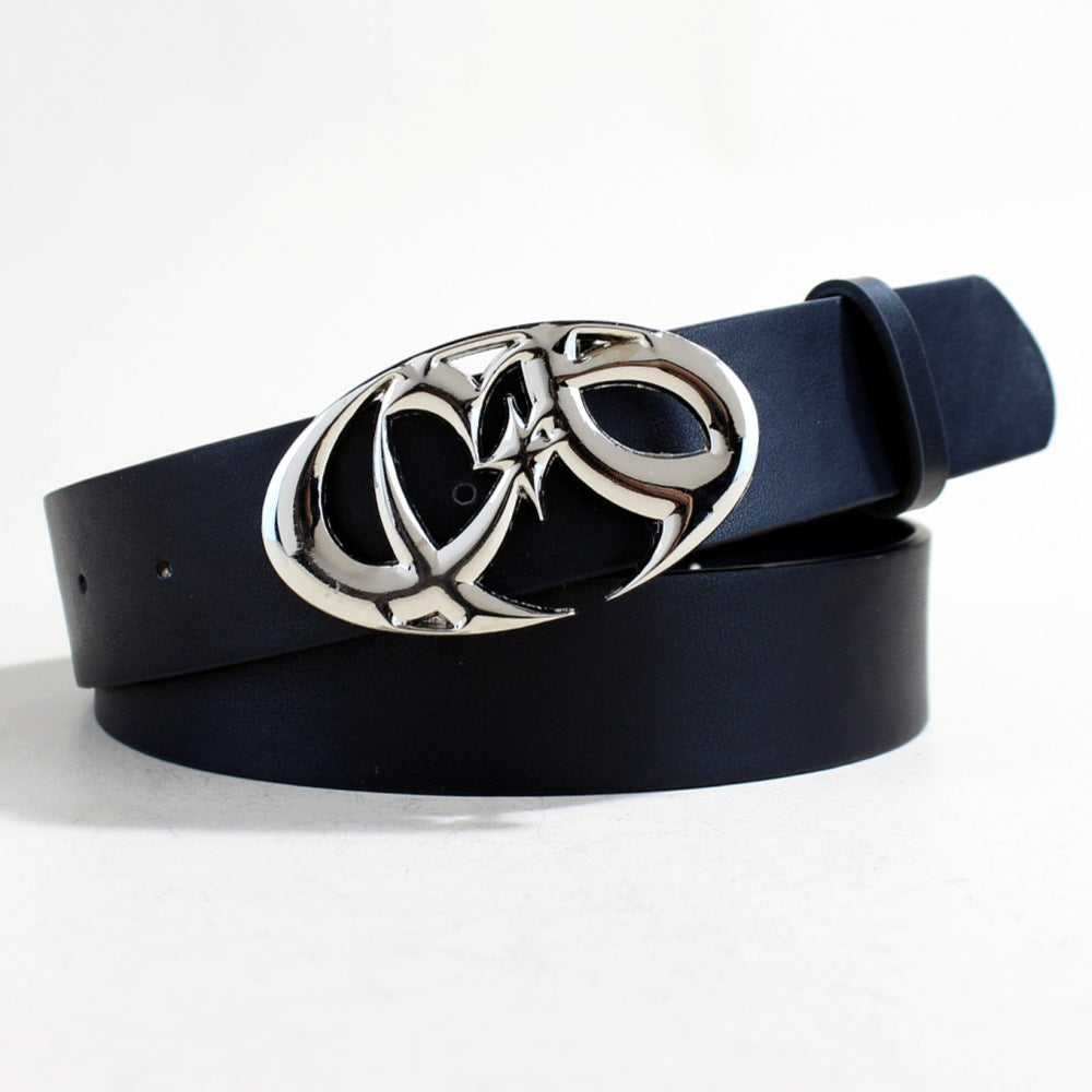 Casual Trendy Silver Buckle Belt