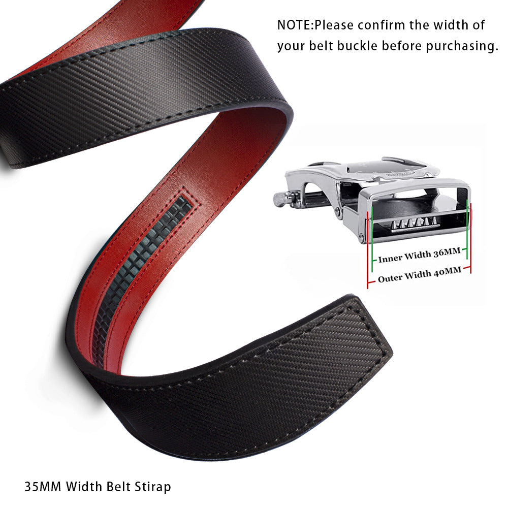 Men's Leather Belt with Alloy Automatic Buckle