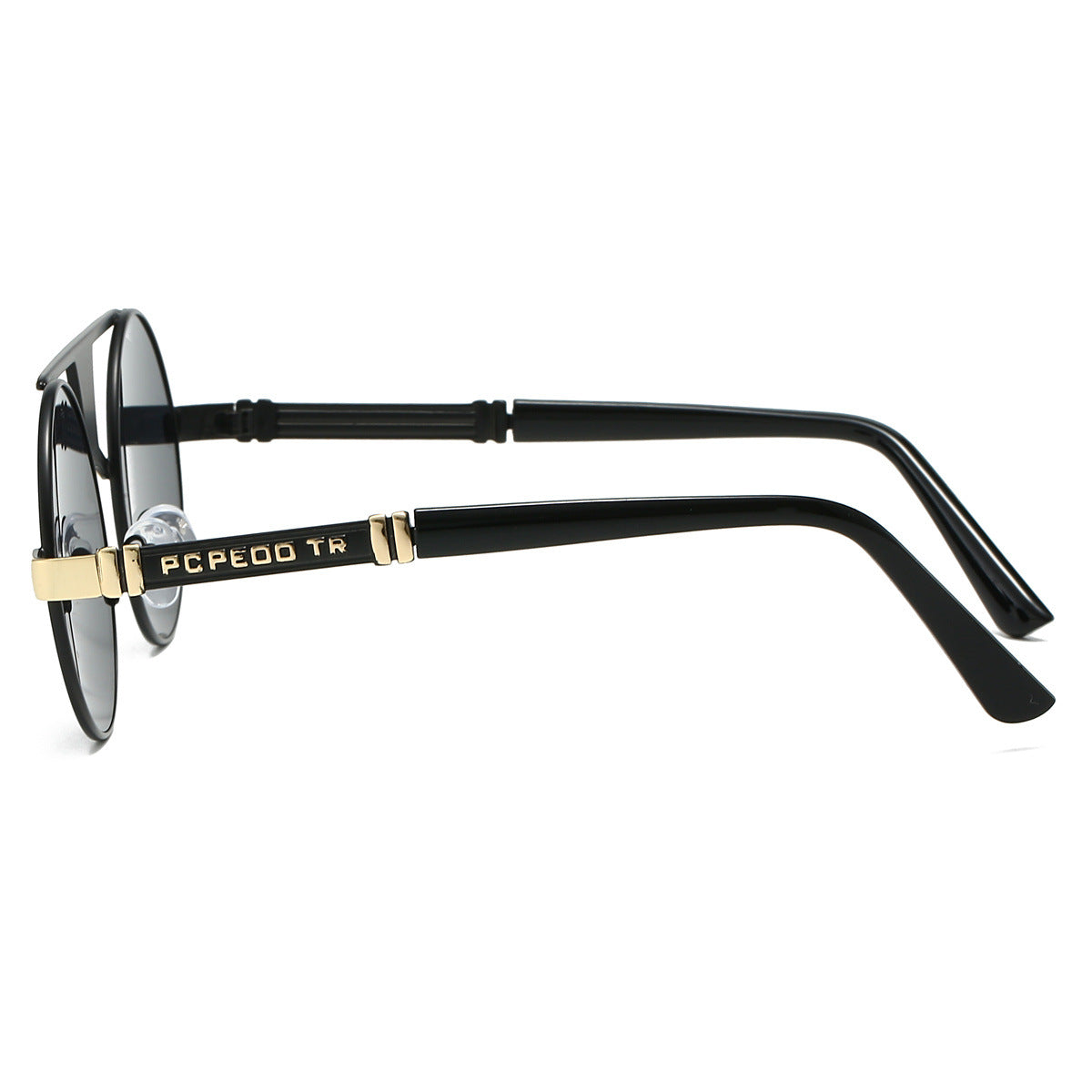 Men's Double Beam Round Frame HD Fashion Sunglasses