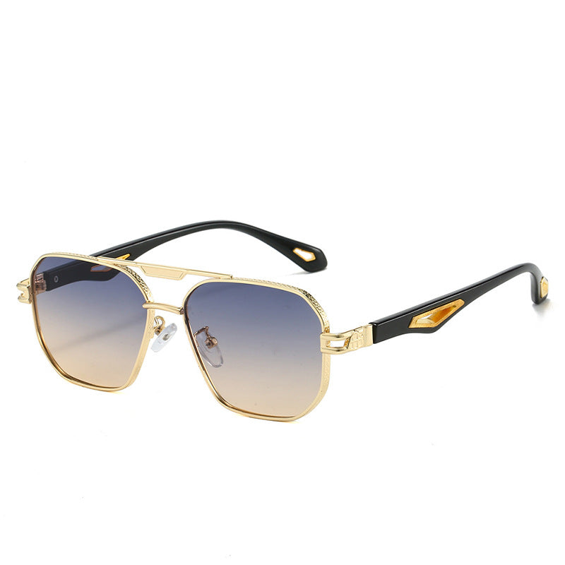 Men's Double Beam Box Hollow Sunglasses