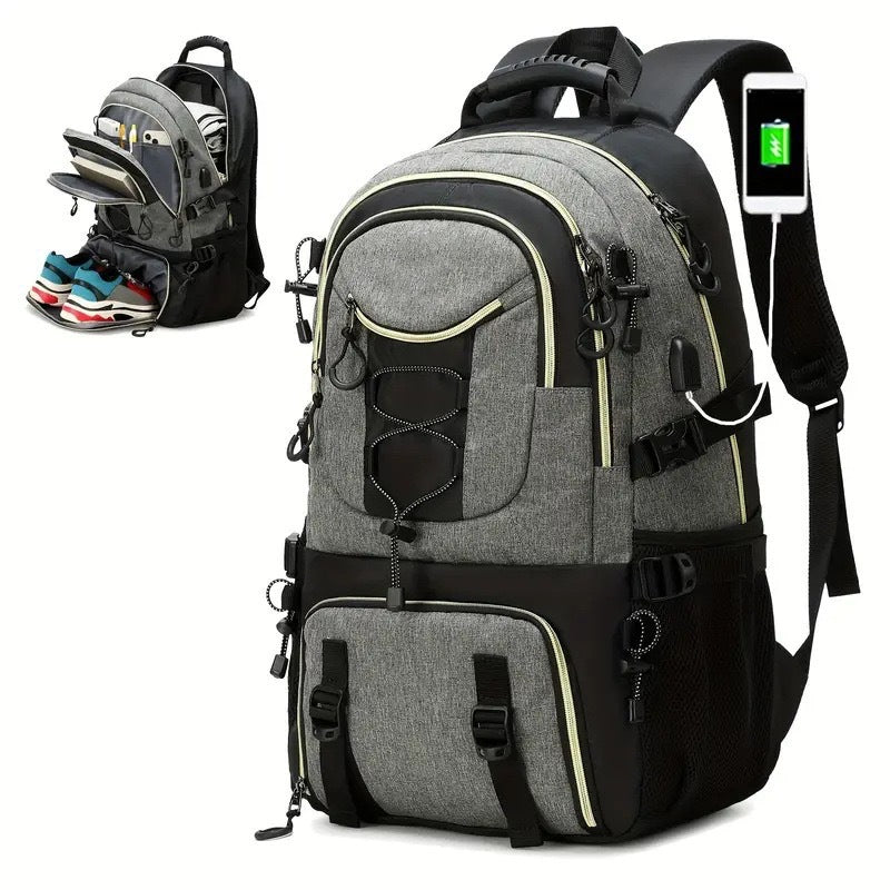 Unisex Solid Polyester Hiking Mountaineering Backpack