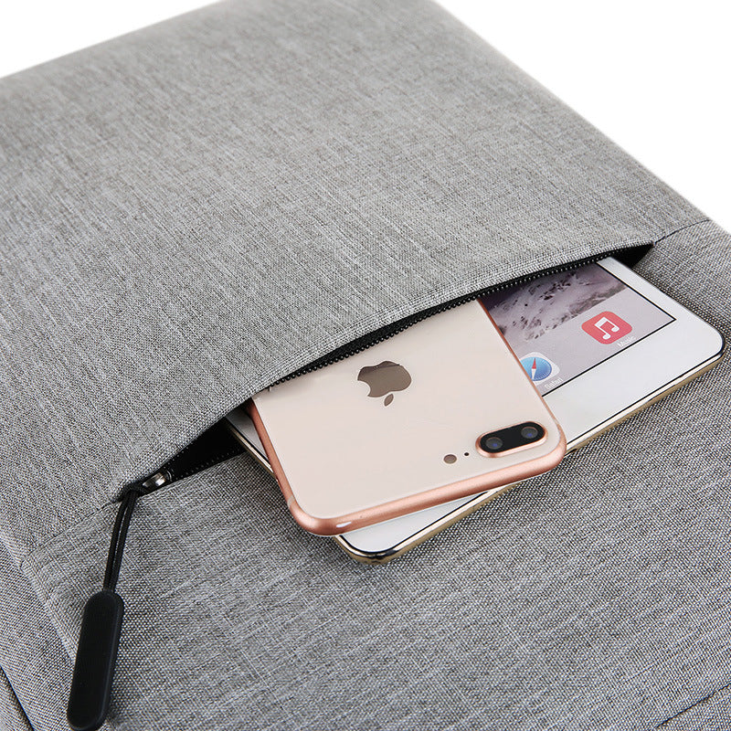 Unisex Slim Polyester Lined Backpack With USB Charging