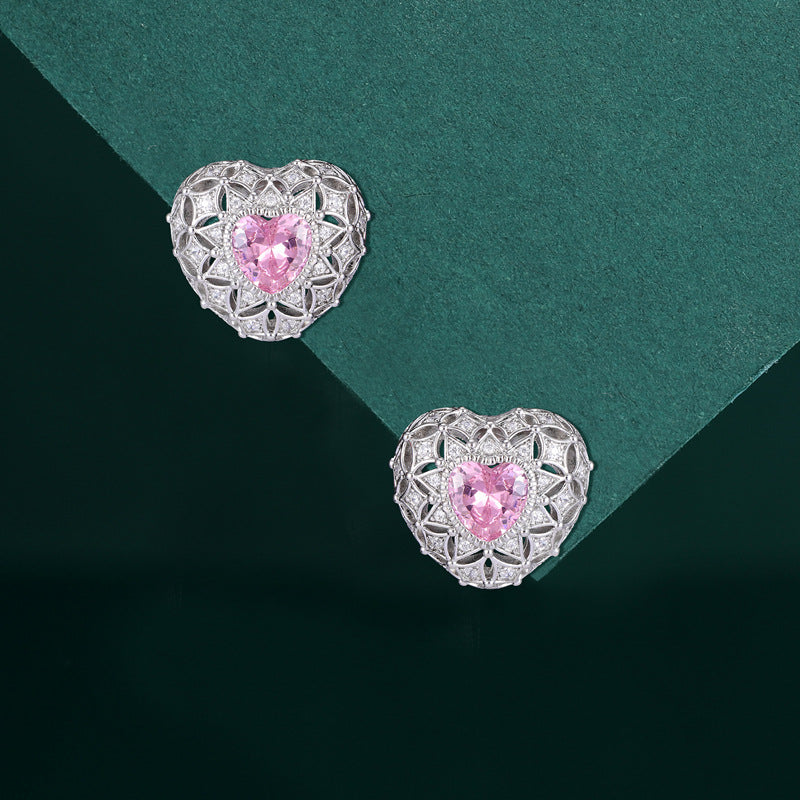 Heart-shaped Stud Earrings For Women Niche Design Advanced
