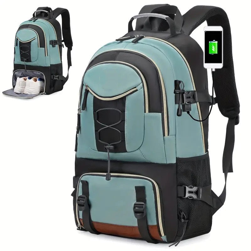 Unisex Solid Polyester Hiking Mountaineering Backpack