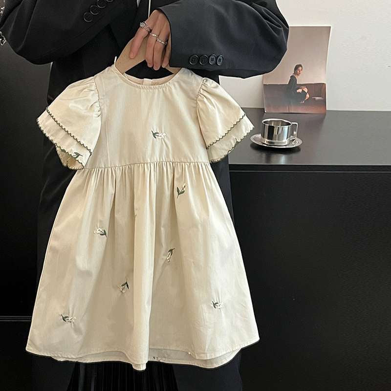 Girls' Floral Embroidery Dress