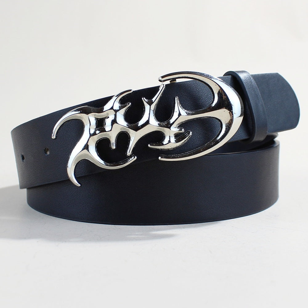 Casual Trendy Silver Buckle Belt