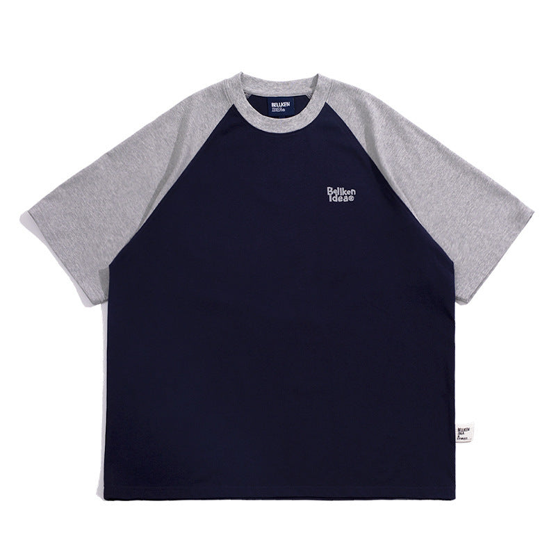 Casual Japanese Junior Raglan Sleeve T-shirt Bottoming Shirt For Men